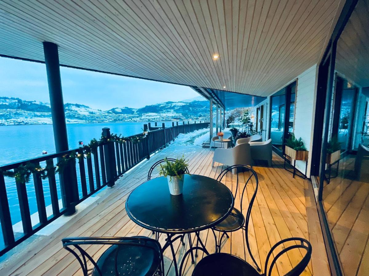 Panoramaresort In Hardangerfjorden Leilighet I Sjokanten Ved Hardangerfjorden For 7 Personer Boat , Sauna,Kajak, Sup For Rent Oystese Ngoại thất bức ảnh